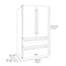 ZLINE 36" Autograph 22.5 cu. ft. Refrigerator with Ice Maker in Black Stainless Steel with Gold Square Handles, RFMZ-36-BS-FG