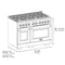 ZLINE Autograph 48" 6.7 cu. ft. Paramount Double Oven Dual Fuel Range with 8 Burners with White Matte Doors and Champagne Bronze Accents, SDRZ-WM-48-CB