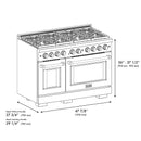 ZLINE Autograph 48" 6.7 cu. ft. Paramount Double Oven Gas Range in Stainless Steel with White Matte Doors and Gold Accents, SGRZ-WM-48-G