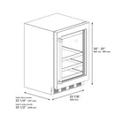 ZLINE Autograph 24" Touchstone 151 Can Beverage Fridge with Black Matte Glass Door and Champagne Bronze Handle, RBSOZ-BLM-24-CB