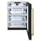 ZLINE Autograph 24" Touchstone 151 Can Beverage Fridge with Black Matte Glass Door and Champagne Bronze Handle, RBSOZ-BLM-24-CB