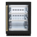 ZLINE Autograph 24" Touchstone 151 Can Beverage Fridge with Black Matte Glass Door and Champagne Bronze Handle, RBSOZ-BLM-24-CB