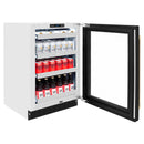ZLINE Autograph 24" Touchstone 151 Can Beverage Fridge with Black Matte Glass Door and Champagne Bronze Handle, RBSOZ-BLM-24-CB