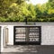 ZLINE Autograph 24" Touchstone Dual Zone 44 Bottle Wine Cooler with Black Matte Glass Door and Polished Gold Handle, RWDOZ-BLM-24-G