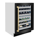 ZLINE Autograph 24" Touchstone Dual Zone 44 Bottle Wine Cooler with Black Stainless Steel Glass Door and Champagne Bronze Handle, RWDOZ-BS-24-CB