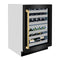 ZLINE Autograph 24" Touchstone Dual Zone 44 Bottle Wine Cooler with Black Stainless Steel Glass Door and Polished Gold Handle, RWDOZ-BS-24-G