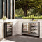 ZLINE Autograph 24" Touchstone Dual Zone 44 Bottle Wine Cooler with DuraSnow® Stainless Steel Glass Door and Polished Gold Handle, RWDOZ-SN-24-G