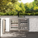 ZLINE Autograph 24" Touchstone Dual Zone 44 Bottle Wine Cooler with DuraSnow® Stainless Steel Glass Door and Matte Black Handle, RWDOZ-SN-24-MB