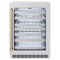 ZLINE Autograph 24" Touchstone Dual Zone 44 Bottle Wine Cooler with DuraSnow® Stainless Steel Glass Door and Champagne Bronze Handle, RWDOZ-SN-24-CB