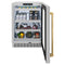 ZLINE Autograph 24" Touchstone 151 Can Beverage Fridge with Stainless Steel Glass Door and Polished Gold Handle,  RBSOZ-GS-24-G