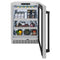 ZLINE Autograph 24" Touchstone 151 Can Beverage Fridge with Stainless Steel Glass Door and Matte Black Handle,  RBSOZ-GS-24-MB