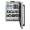 ZLINE Autograph 24" Touchstone 151 Can Beverage Fridge with Solid Stainless Steel Door and Matte Black Handle,  RBSOZ-ST-24-MB