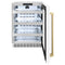 ZLINE Autograph 24" Touchstone 151 Can Beverage Fridge with White Matte Glass Door and Champagne Bronze Handle, RBSOZ-WM-24-CB
