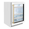 ZLINE Autograph 24" Touchstone 151 Can Beverage Fridge with White Matte Glass Door and Champagne Bronze Handle, RBSOZ-WM-24-CB
