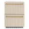 ZLINE Autograph 24" Touchstone 168 Can Outdoor-Rated Refrigerator Drawer with Panel Ready Doors and 2 Champagne Bronze Handles, RDSPOZ-24-CB