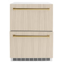 ZLINE Autograph 24" Touchstone 168 Can Outdoor-Rated Refrigerator Drawer with Panel Ready Doors and 2 Polished Gold Handles, RDSPOZ-24-G
