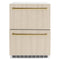 ZLINE Autograph 24" Touchstone 168 Can Outdoor-Rated Refrigerator Drawer with Panel Ready Doors and 2 Polished Gold Handles, RDSPOZ-24-G