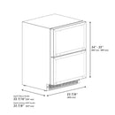 ZLINE Autograph 24" Touchstone 168 Can Outdoor-Rated Refrigerator Drawer with Panel Ready Doors and 2 Matte Black Handles, RDSPOZ-24-MB