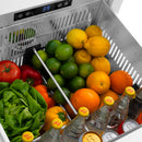 ZLINE Autograph 24" Touchstone 168 Can Outdoor-Rated Refrigerator Drawer with Panel Ready Doors and 2 Matte Black Handles, RDSPOZ-24-MB
