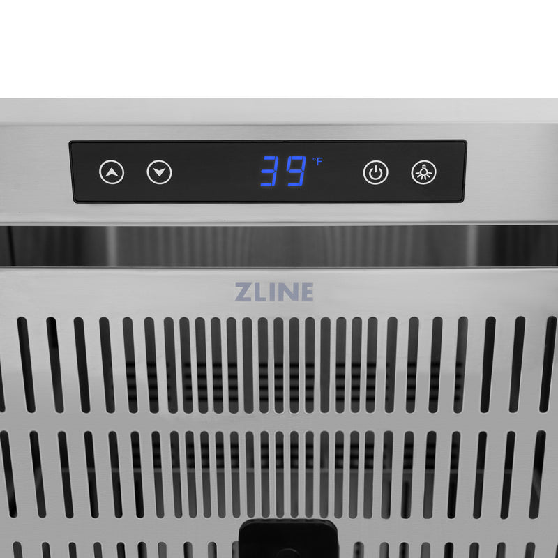 ZLINE Autograph 24" Touchstone 168 Can Outdoor-Rated Refrigerator Drawer with Panel Ready Doors and 2 Matte Black Handles, RDSPOZ-24-MB