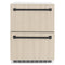 ZLINE Autograph 24" Touchstone 168 Can Outdoor-Rated Refrigerator Drawer with Panel Ready Doors and 2 Matte Black Handles, RDSPOZ-24-MB