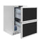 ZLINE Autograph 24" Touchstone 168 Can Outdoor-Rated Refrigerator Drawer with Panel Ready Doors and 2 Matte Black Handles, RDSPOZ-24-MB