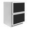 ZLINE Autograph 24" Touchstone 168 Can Outdoor-Rated Refrigerator Drawer with Panel Ready Doors and 2 Matte Black Handles, RDSPOZ-24-MB