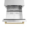 ZLINE Autograph 24" Touchstone 168 Can Outdoor-Rated Refrigerator Drawer with Stainless Steel Doors and Champagne Bronze Handles, RDSOZ-ST-24-CB
