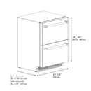 ZLINE Autograph 24" Touchstone 168 Can Outdoor-Rated Refrigerator Drawer with Stainless Steel Doors and Polished Gold Handles, RDSOZ-ST-24-G