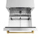 ZLINE Autograph 24" Touchstone 168 Can Outdoor-Rated Refrigerator Drawer with Stainless Steel Doors and Polished Gold Handles, RDSOZ-ST-24-G