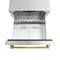 ZLINE Autograph 24" Touchstone 168 Can Outdoor-Rated Refrigerator Drawer with Stainless Steel Doors and Polished Gold Handles, RDSOZ-ST-24-G