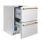 ZLINE Autograph 24" Touchstone 168 Can Outdoor-Rated Refrigerator Drawer with Stainless Steel Doors and Polished Gold Handles, RDSOZ-ST-24-G