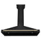 ZLINE Autograph 48" 400 CFM Convertible Wall Mount Range Hood in Black Stainless Steel with Gold Handle, BSKB4Z-48-G