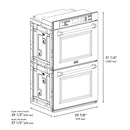 ZLINE 30" Autograph Double Wall Oven with Air Fry and Self-Clean in Stainless Steel with White Matte Door and Gold Handle, WADZ-WM-30-G