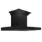 ZLINE 36 in. Wall Mount Range Hood in Black Stainless Steel with BlueTooth Crown Molding, BSKENCRN-BT-36