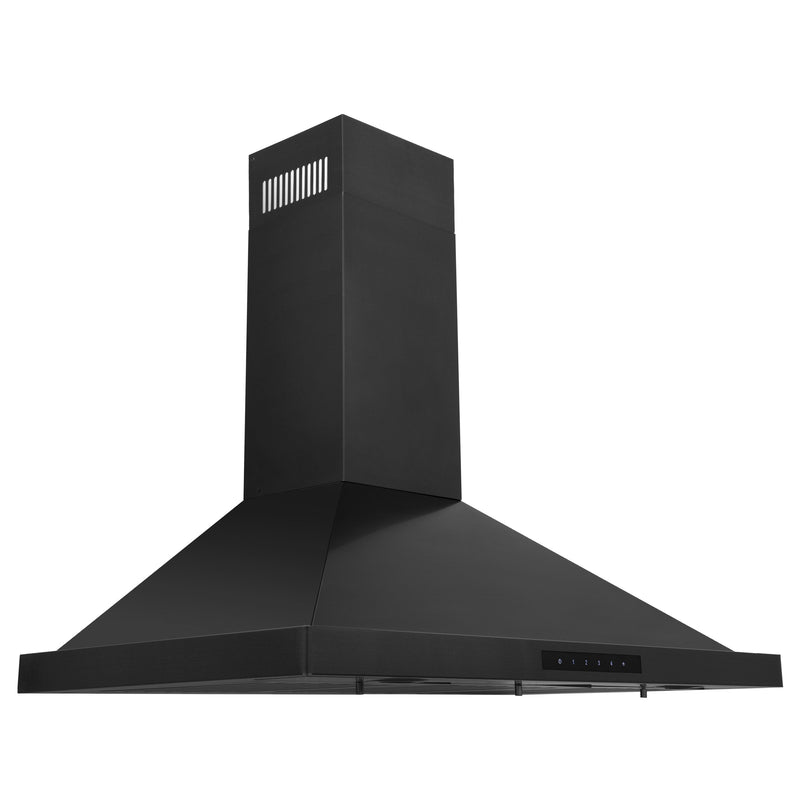 ZLINE 36" Convertible Wall Mount Range Hood in Black Stainless with Charcoal Filters, BSKBN-CF-36