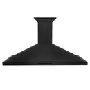 ZLINE 48 in. Black Stainless Steel Indoor Wall Range Hood with BlueTooth Crown Molding, BSKBNCRN-BT-48