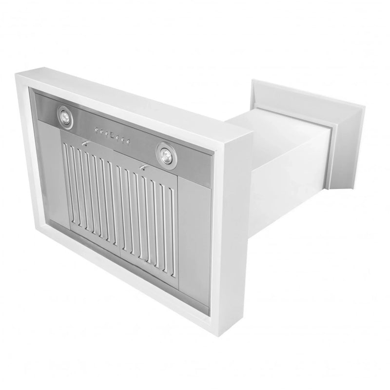 ZLINE 30" 400 CFM Convertible Wooden Wall Mount Range Hood in Smooth Bright White Finish, KBWW-30