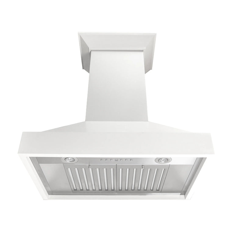 ZLINE 30" 400 CFM Convertible Wooden Wall Mount Range Hood in Smooth Bright White Finish, KBWW-30