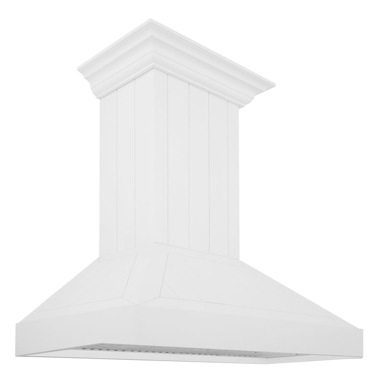 ZLINE 36" 400 CFM Convertible Wooden Wall Mount Range Hood in Shiplap Bright White Finish, KPWW-36