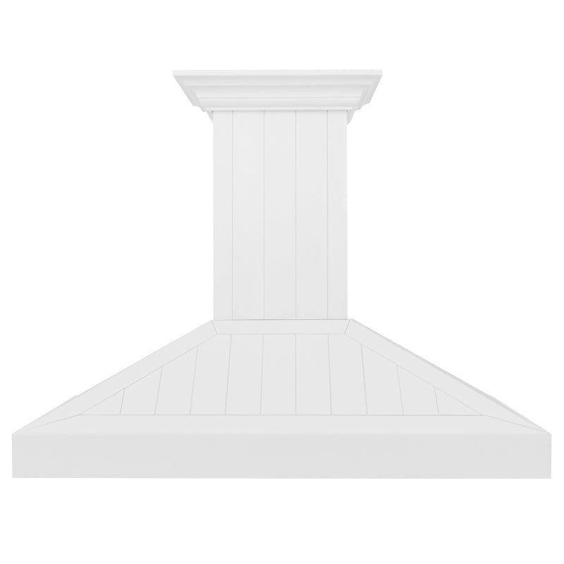 ZLINE 48" 400 CFM Convertible Wooden Wall Mount Range Hood in Shiplap Bright White Finish, KPWW-48