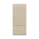 ZLINE 36" 19.8 cu. ft. Panel Ready Built-In Bottom Freezer Refrigerator with Water Dispenser and Ice Maker with Graphite Gray Interior, GRBIT-36