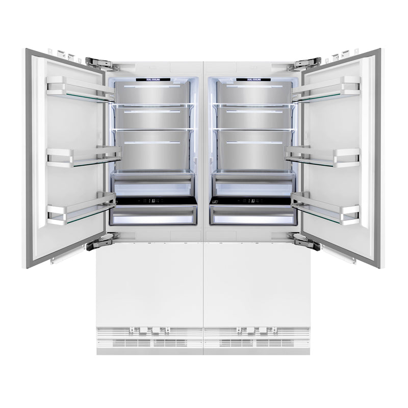 ZLINE 60 In. 32.2 cu. Ft. Panel Ready Built-In 4-Door French Door Refrigerator with Stainless Steel Handles, RBIV-60-SS