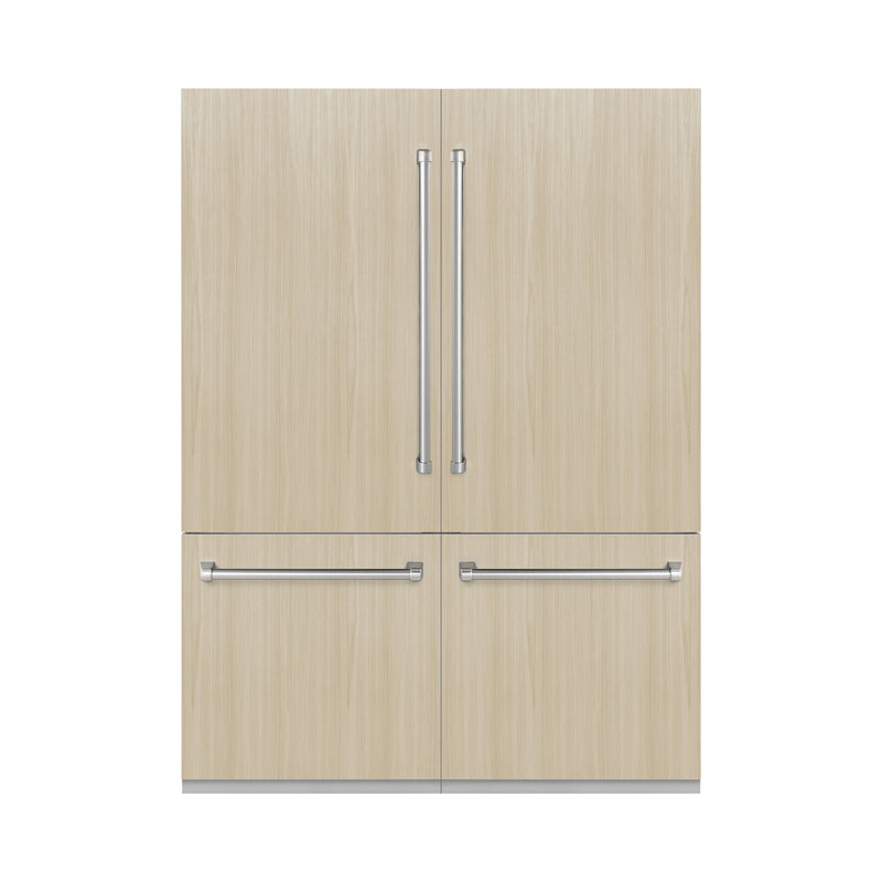 ZLINE 60 In. 32.2 cu. Ft. Panel Ready Built-In 4-Door French Door Refrigerator with Stainless Steel Handles, RBIV-60-SS