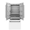 ZLINE 36 In. 19.6 cu. ft. Built-In French Door Refrigerator with Internal Water and Ice Dispenser in White Matte with Black Accents, RBIVZ-WM-36-MB
