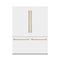 ZLINE 60 In. 32.2 cu. ft. Built-In Refrigerator with Internal Water and Ice Dispenser in White Matte with Champagne Bronze Accents, RBIVZ-WM-60-CB