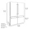 ZLINE 60 In. 32.2 cu. ft. Built-In Refrigerator with Internal Water and Ice Dispenser in White Matte with Matte Black Accents, RBIVZ-WM-60-MB