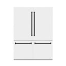 ZLINE 60 In. 32.2 cu. ft. Built-In Refrigerator with Internal Water and Ice Dispenser in White Matte with Matte Black Accents, RBIVZ-WM-60-MB