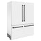 ZLINE 60 In. 32.2 cu. ft. Built-In Refrigerator with Internal Water and Ice Dispenser in White Matte with Matte Black Accents, RBIVZ-WM-60-MB