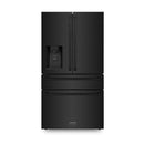 ZLINE 36 inch French Door Refrigerator with Water Dispenser, Ice Maker in Fingerprint Resistant Black Stainless Steel, RFM-W-36-BS
